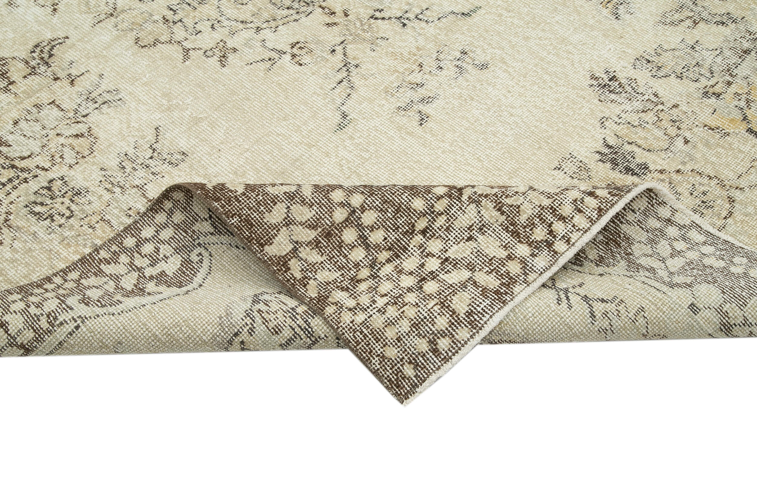 6x10 Beige Turkish Vintage Area Rug - 29767