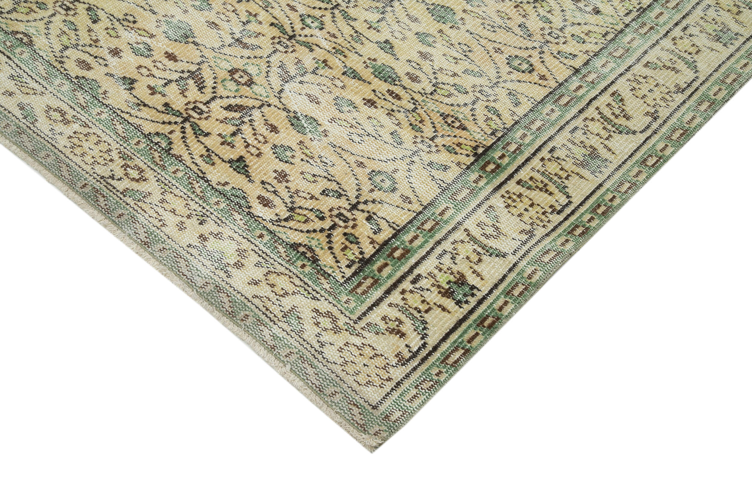 6x9 Beige Turkish Vintage Area Rug - 29768