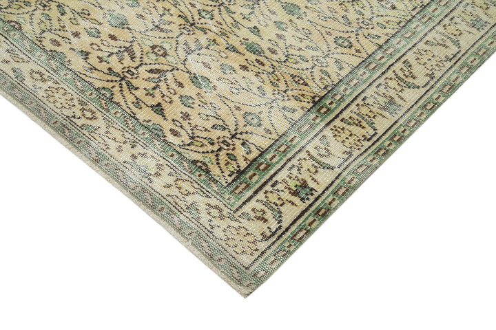6x9 Beige Turkish Vintage Area Rug - 29768