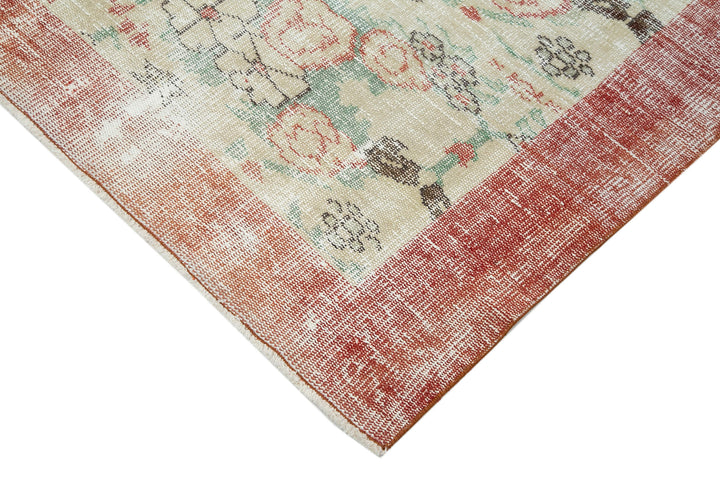 6x9 Beige Turkish Vintage Area Rug - 29774