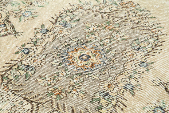 4x8 Beige Turkish Vintage Area Rug - 29780
