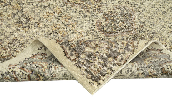 5x9 Beige Turkish Vintage Area Rug - 29783