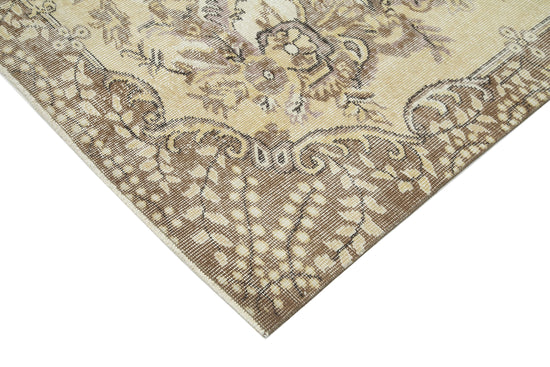 6x9 Beige Turkish Vintage Area Rug - 29787