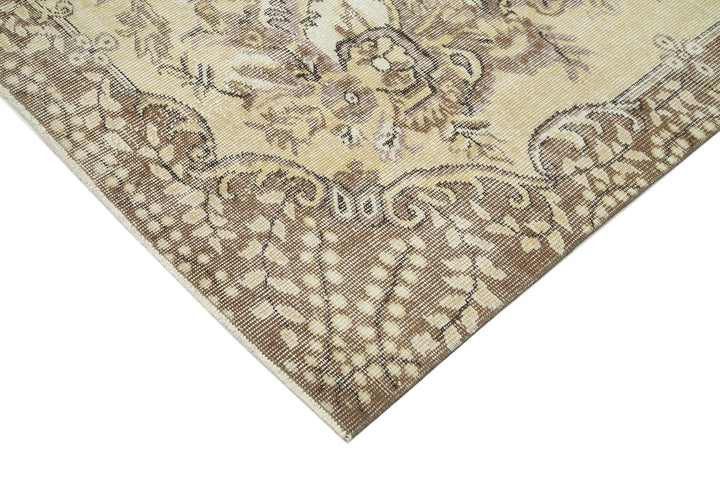 6x9 Beige Turkish Vintage Area Rug - 29787