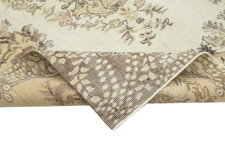 6x9 Beige Turkish Vintage Area Rug - 29787