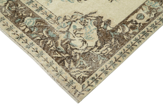 6x9 Beige Turkish Vintage Area Rug - 29788