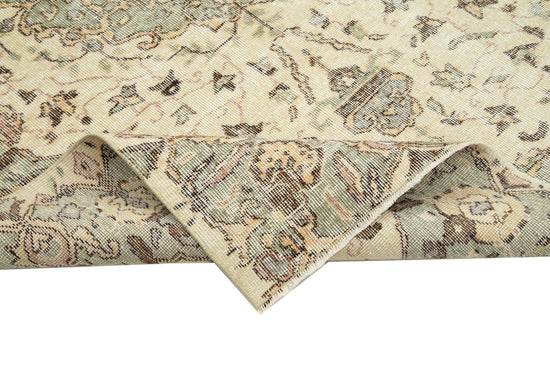 5x9 Beige Turkish Vintage Area Rug - 29792
