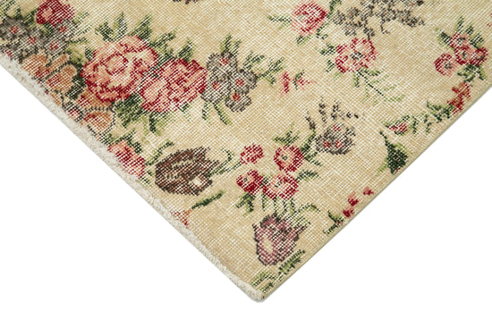 5x8 Beige Turkish Vintage Area Rug - 29795