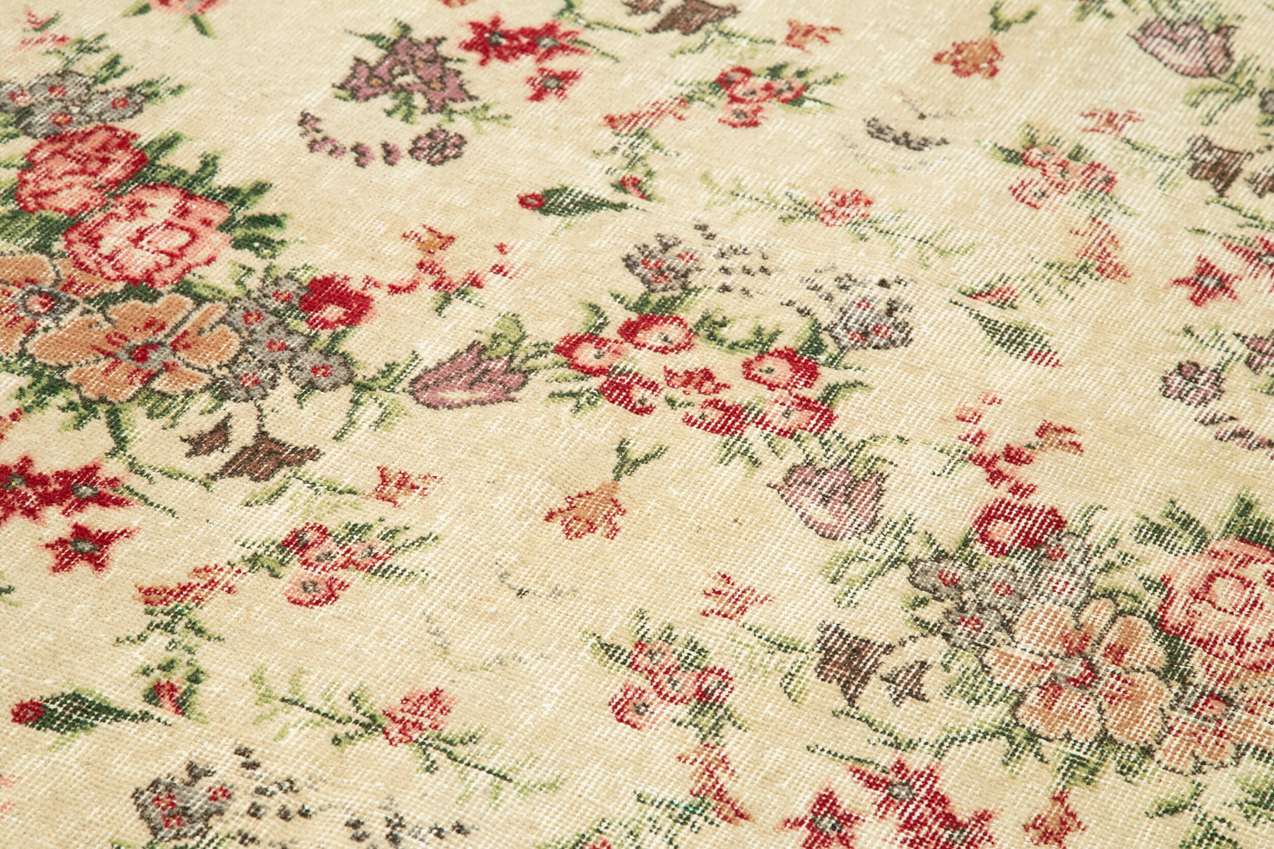 5x8 Beige Turkish Vintage Area Rug - 29795