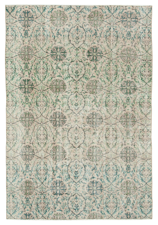 5x7 Beige Turkish Vintage Area Rug - 29798
