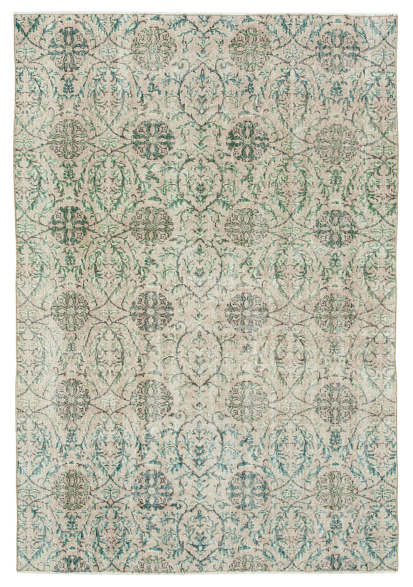 5x7 Beige Turkish Vintage Area Rug - 29798