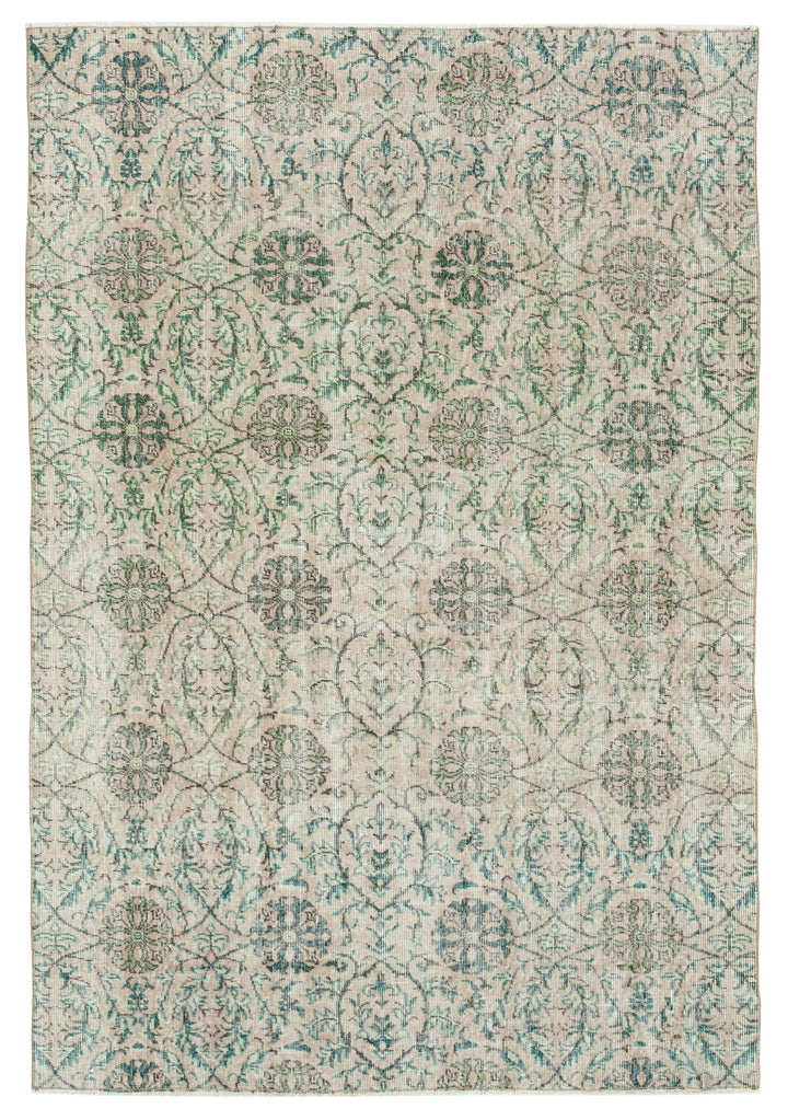 5x7 Beige Turkish Vintage Area Rug - 29798