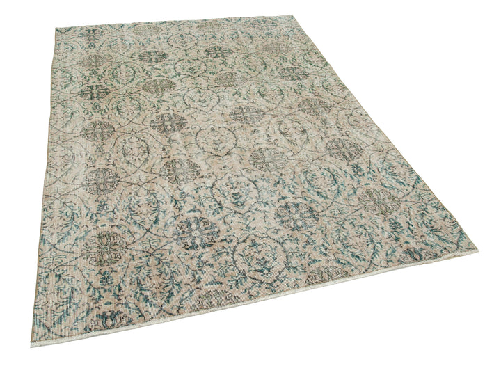 5x7 Beige Turkish Vintage Area Rug - 29798