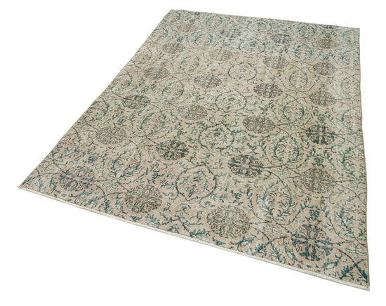5x7 Beige Turkish Vintage Area Rug - 29798