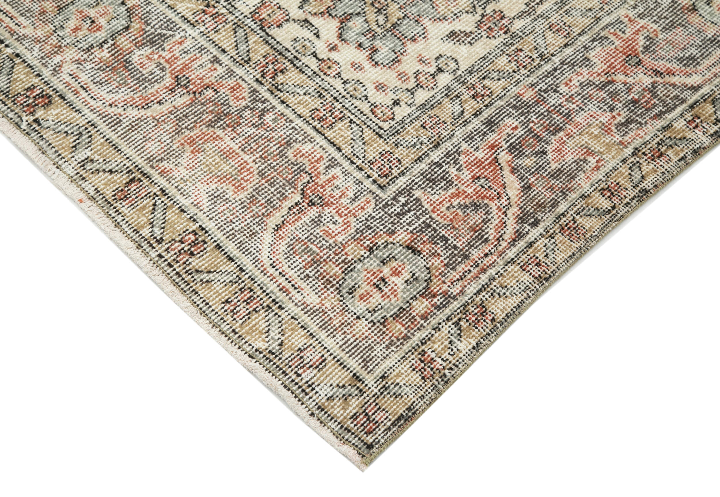 6x10 Beige Turkish Vintage Area Rug - 29803