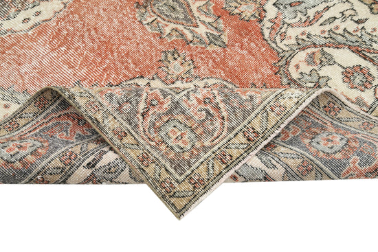 6x10 Beige Turkish Vintage Area Rug - 29803