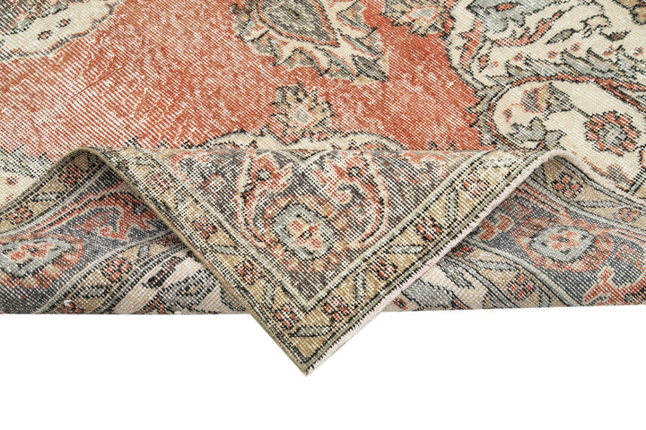 6x10 Beige Turkish Vintage Area Rug - 29803