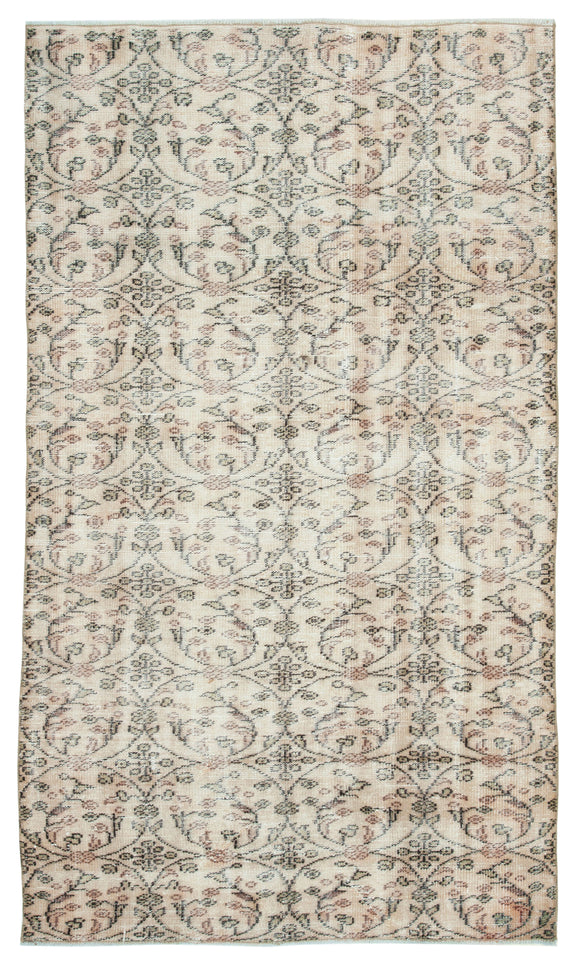 4x8 Beige Turkish Vintage Area Rug - 29810