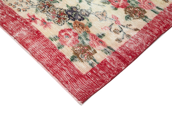 5x9 Beige Turkish Vintage Area Rug - 29813