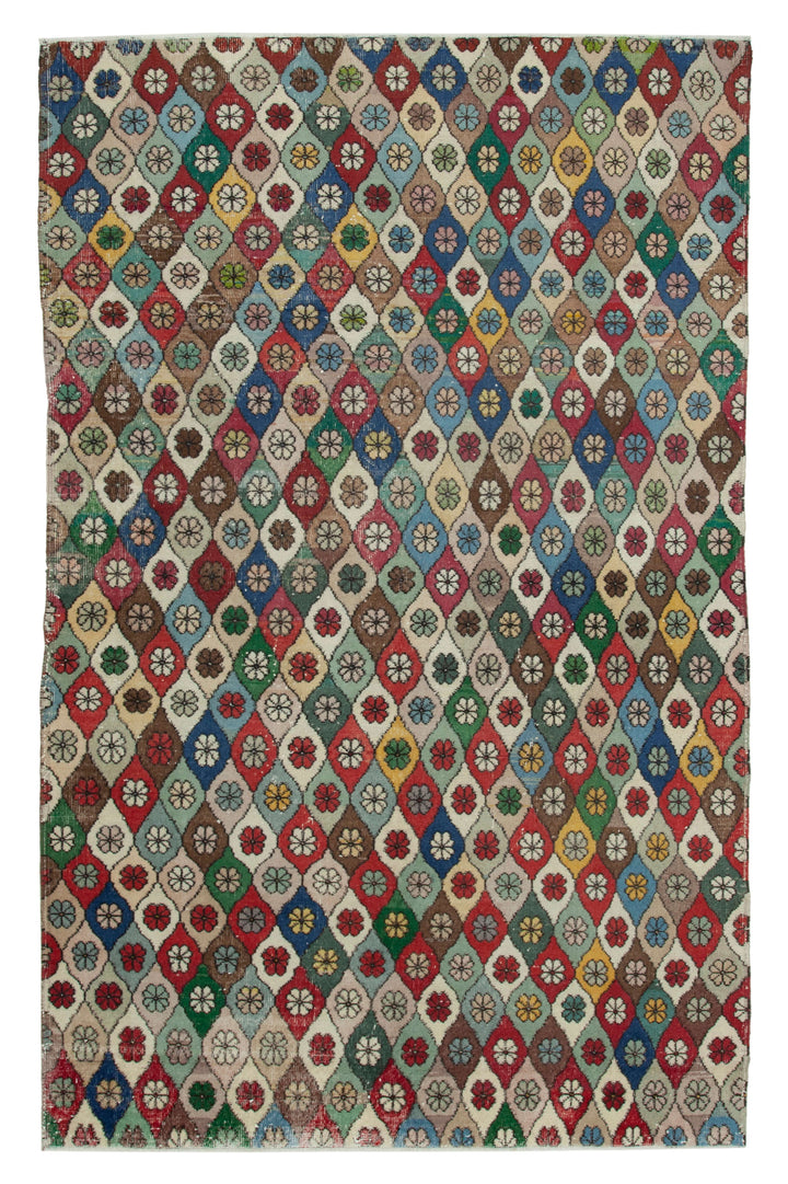 6x10 Multicolor Bohemian Rug  - 29992