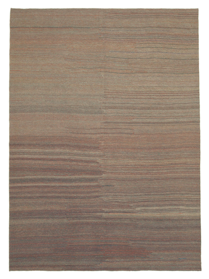 7x10 Brown Contemporary Kilim Rug - 30087