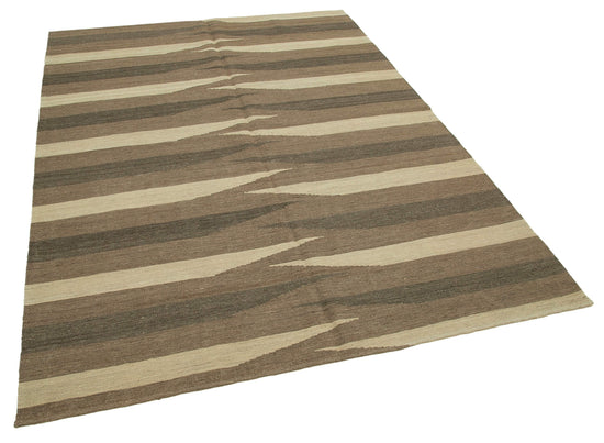 6x8 Brown Contemporary Kilim Rug - 30103