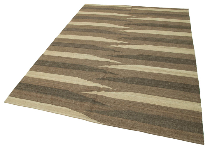 6x8 Brown Contemporary Kilim Rug - 30103