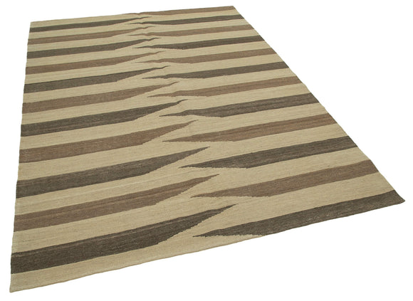 6x8 Beige Contemporary Kilim Rug - 30105