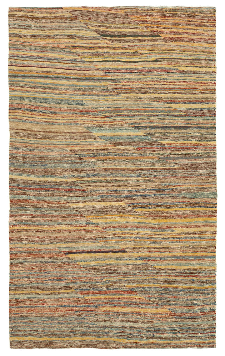 5x8 Yellow Contemporary Kilim Rug - 30141