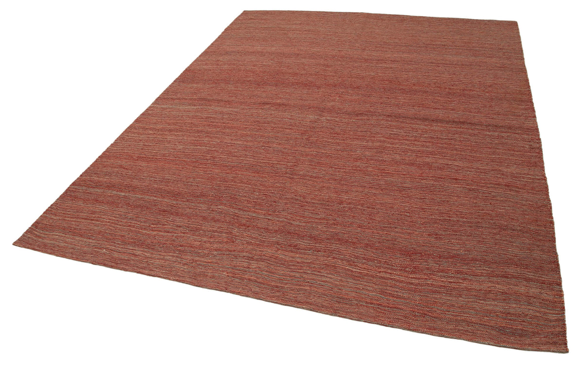 7x9 Red Contemporary Kilim Rug - 30155