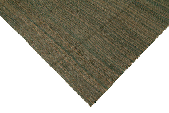 8x9 Green Contemporary Kilim Rug - 30177