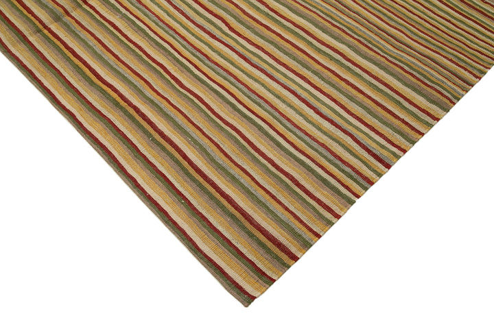 7x10 Beige Contemporary Kilim Rug - 30217