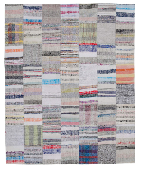 7x8 Multicolor Kilim Patchwork Rug - 30223