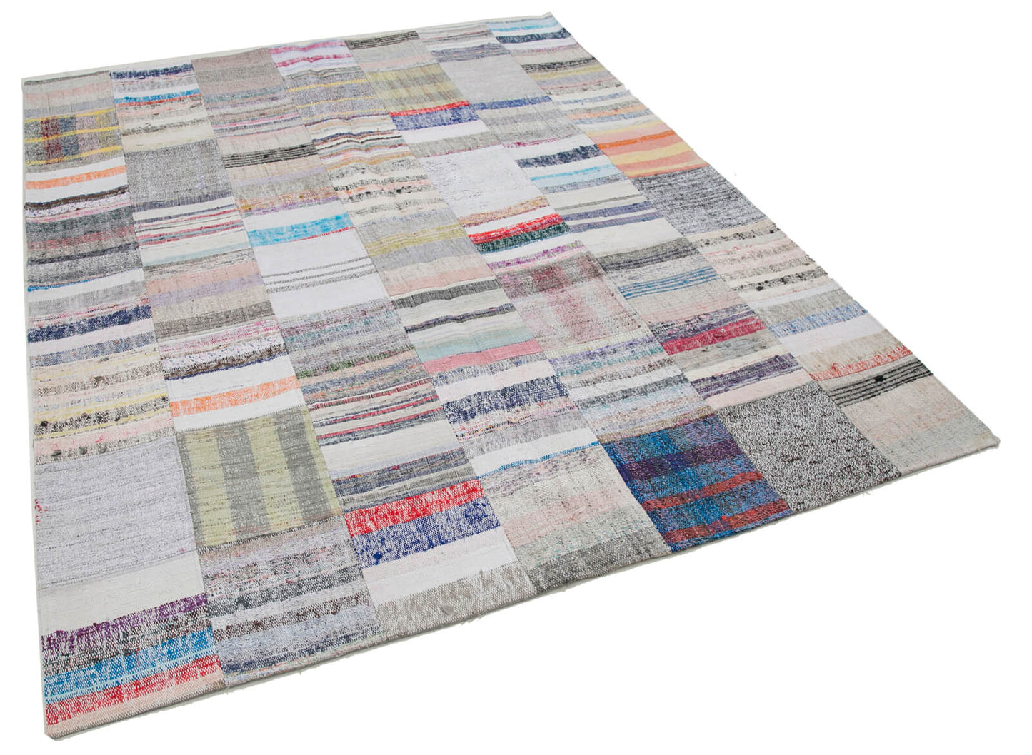 7x8 Multicolor Kilim Patchwork Rug - 30223
