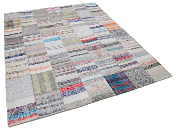 7x8 Multicolor Kilim Patchwork Rug - 30223