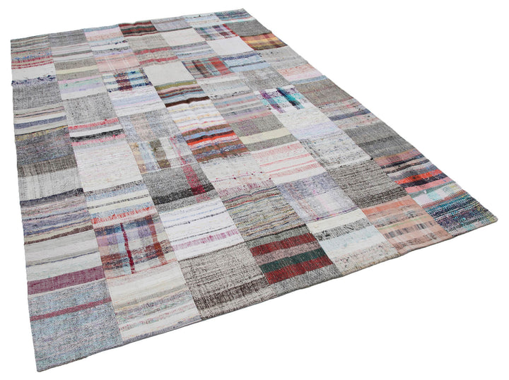 7x10 Multicolor Kilim Patchwork Rug - 30224