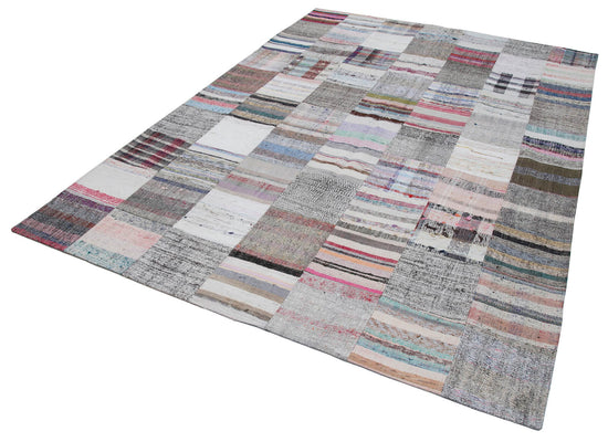 7x10 Multicolor Kilim Patchwork Rug - 30225