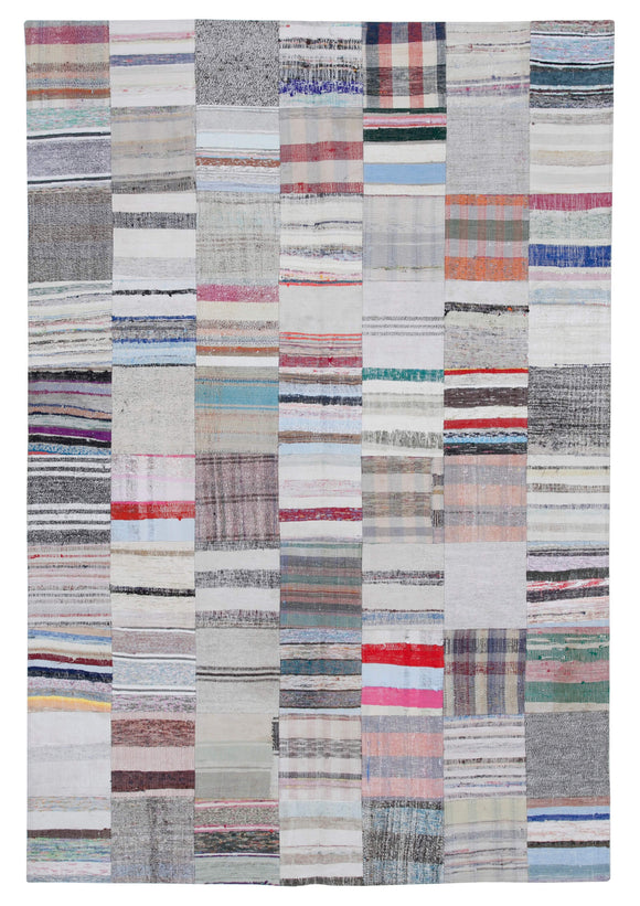 7x10 Multicolor Kilim Patchwork Rug - 30226