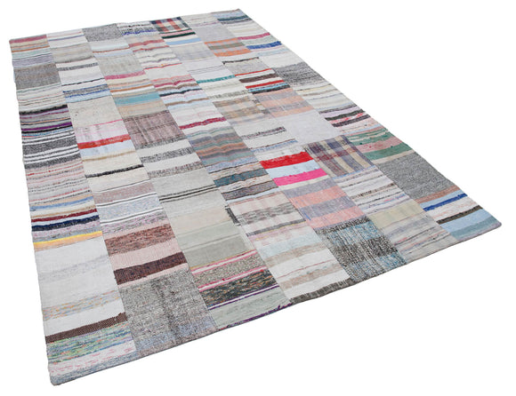 7x10 Multicolor Kilim Patchwork Rug - 30226