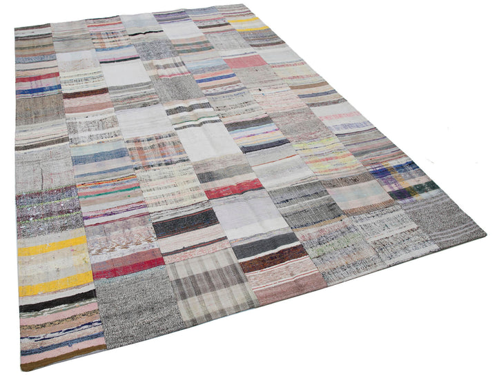 7x10 Multicolor Kilim Patchwork Rug - 30227