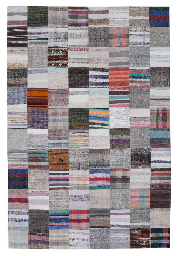 7x10 Multicolor Kilim Patchwork Rug - 30228