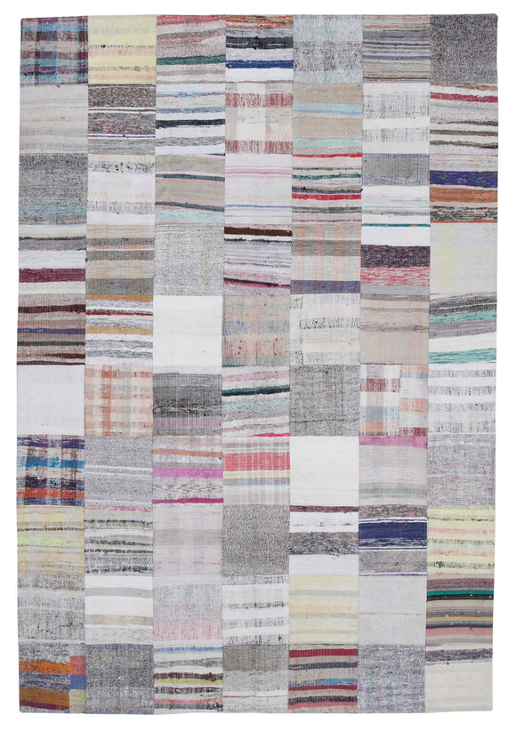 7x10 Multicolor Kilim Patchwork Rug - 30229