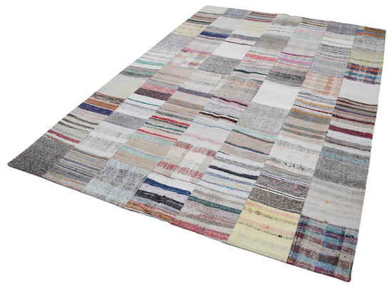 7x10 Multicolor Kilim Patchwork Rug - 30229