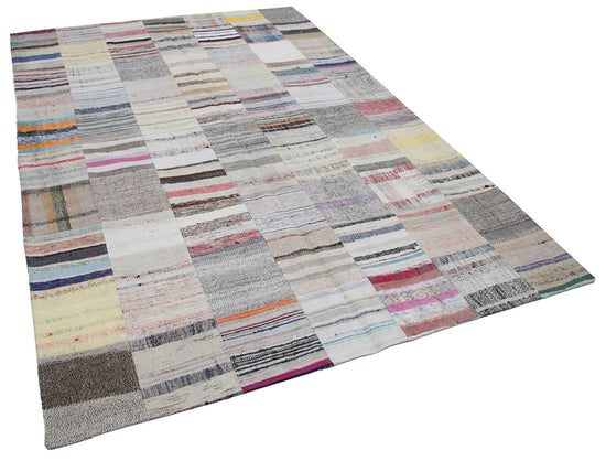 7x10 Multicolor Kilim Patchwork Rug - 30230