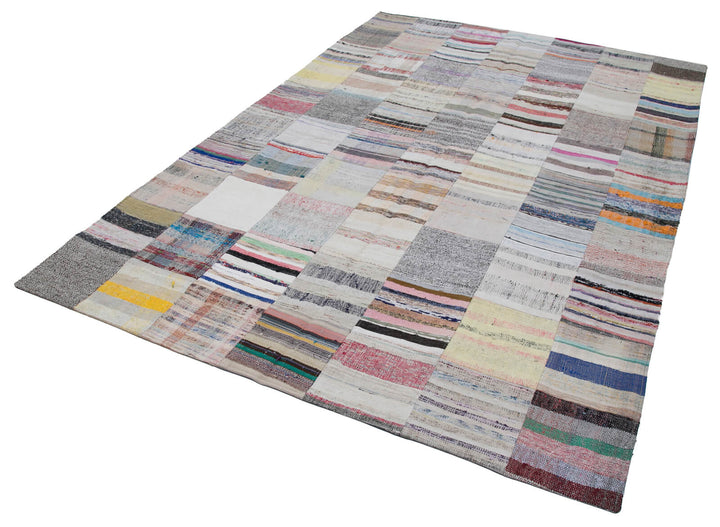 7x10 Multicolor Kilim Patchwork Rug - 30230