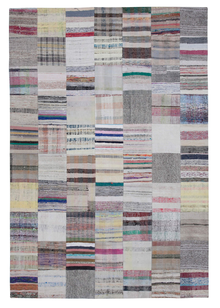 7x10 Multicolor Kilim Patchwork Rug - 30232