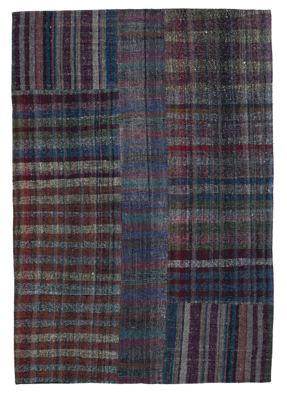 7x10 Multicolor Kilim Patchwork Rug - 30243