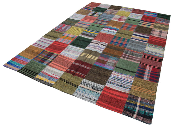 7x10 Multicolor Kilim Patchwork Rug - 30247