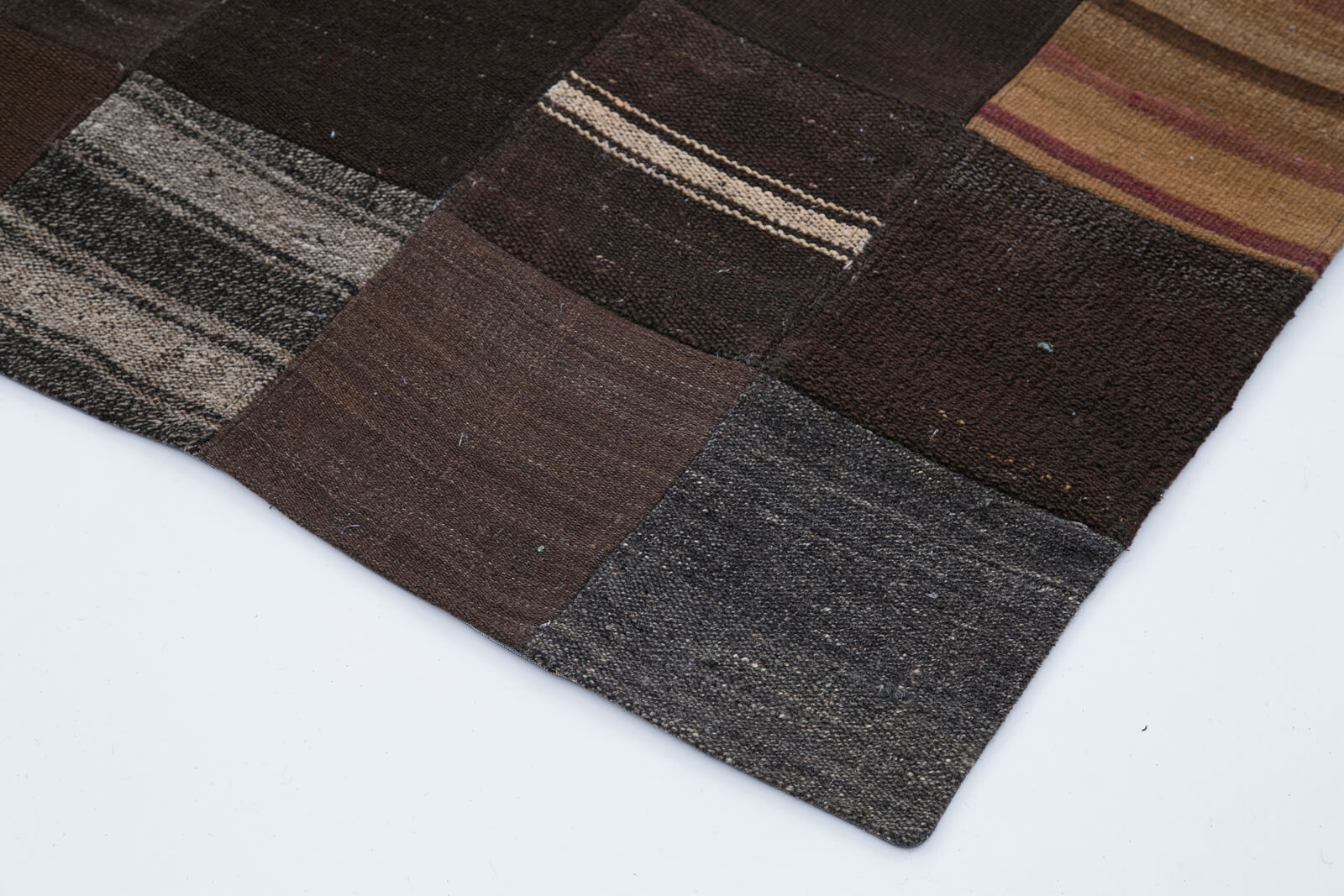 7x10 Black Kilim Patchwork Rug - 30265