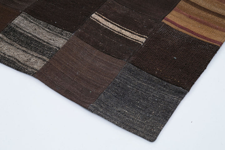7x10 Black Kilim Patchwork Rug - 30265